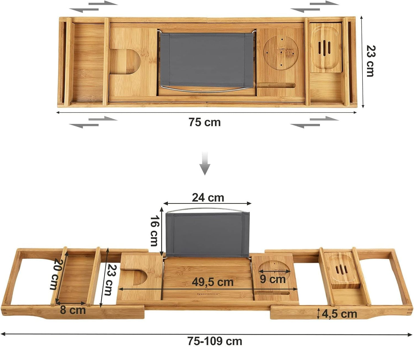 037 Bambukinis vonios padėklas