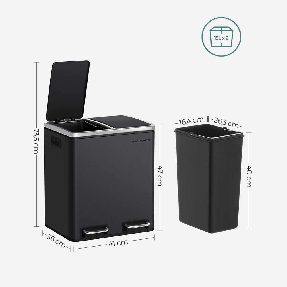 0066 Dviguba šiukšliadėžė